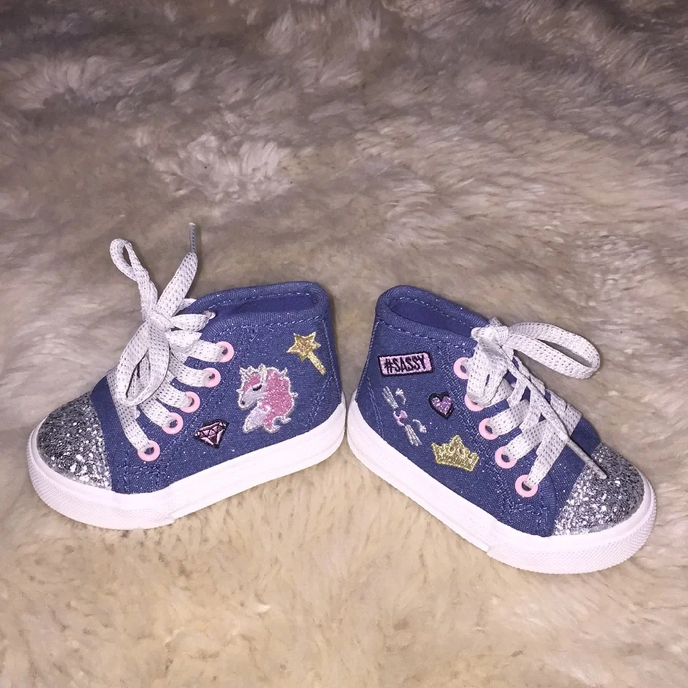 The Children’s Place Glitter Toe Denim Hightop’s